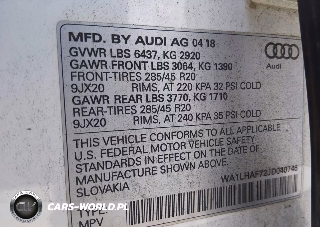 2018 Audi Q7 2.0T Premium VIN:WA1LHAF72JD040746 - 9