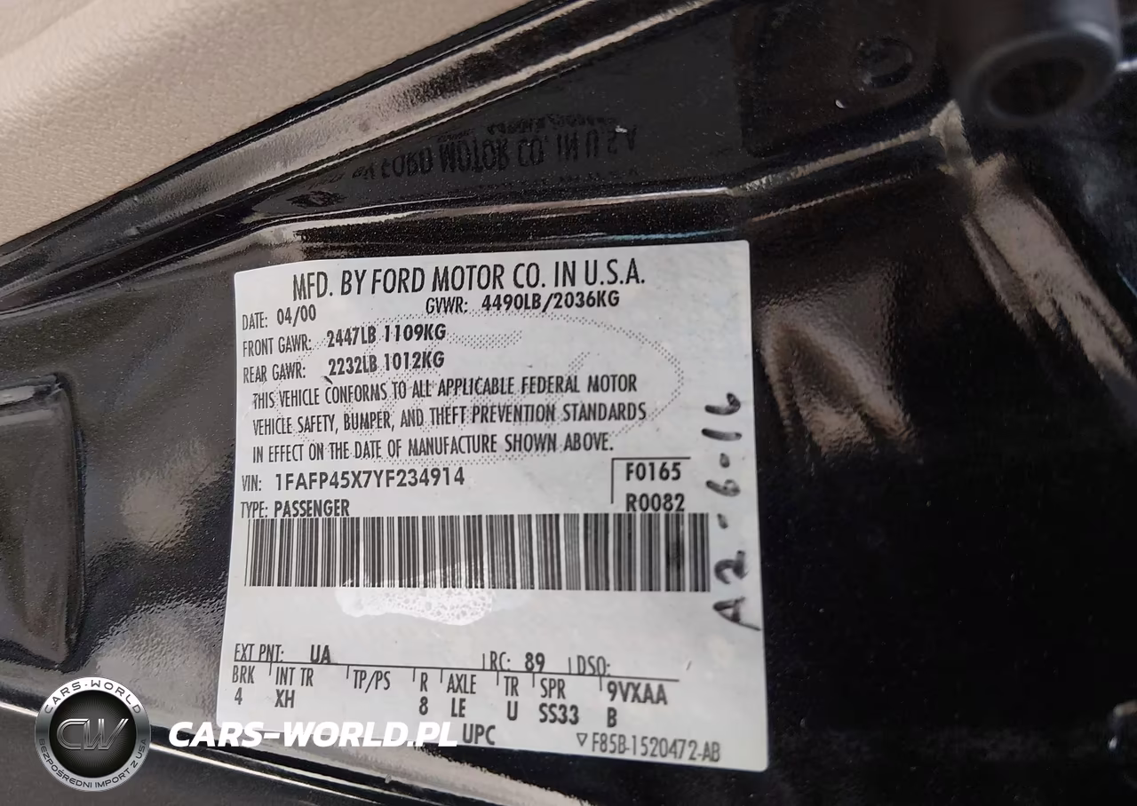 2000 Ford Mustang Gt VIN:1FAFP45X7YF234914 - 9