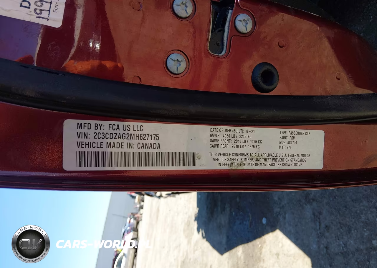 2021 Dodge Challenger Sxt VIN:2C3CDZAG2MH627175 - 9