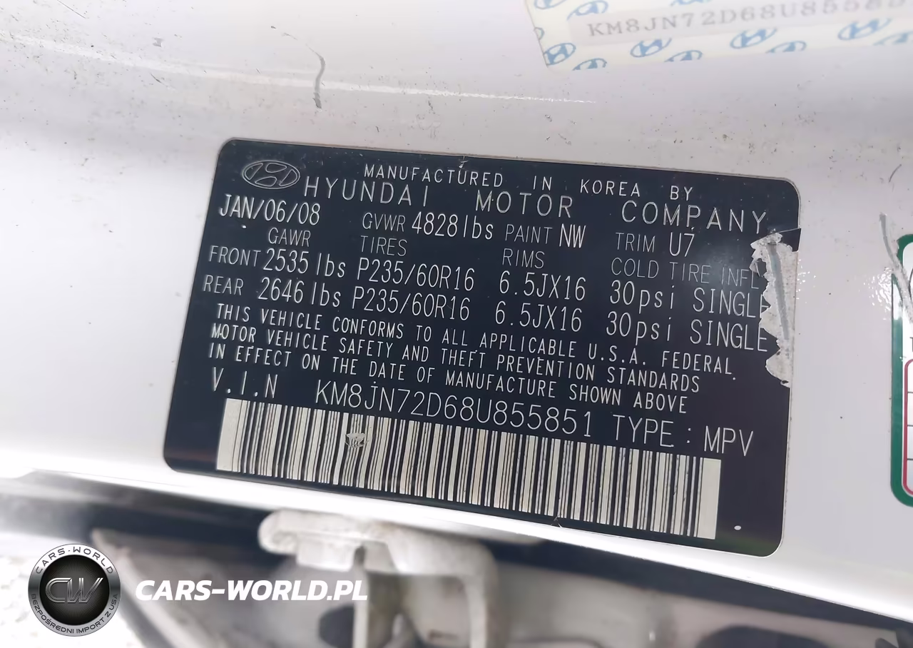 2008 Hyundai Tucson Limited V6-Se VIN:KM8JN72D68U855851 - 9