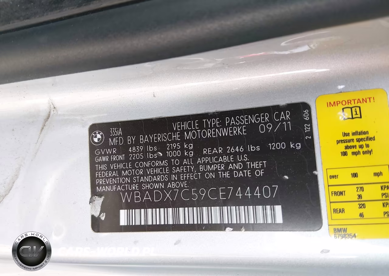 2012 BMW 335I VIN:WBADX7C59CE744407 - 9