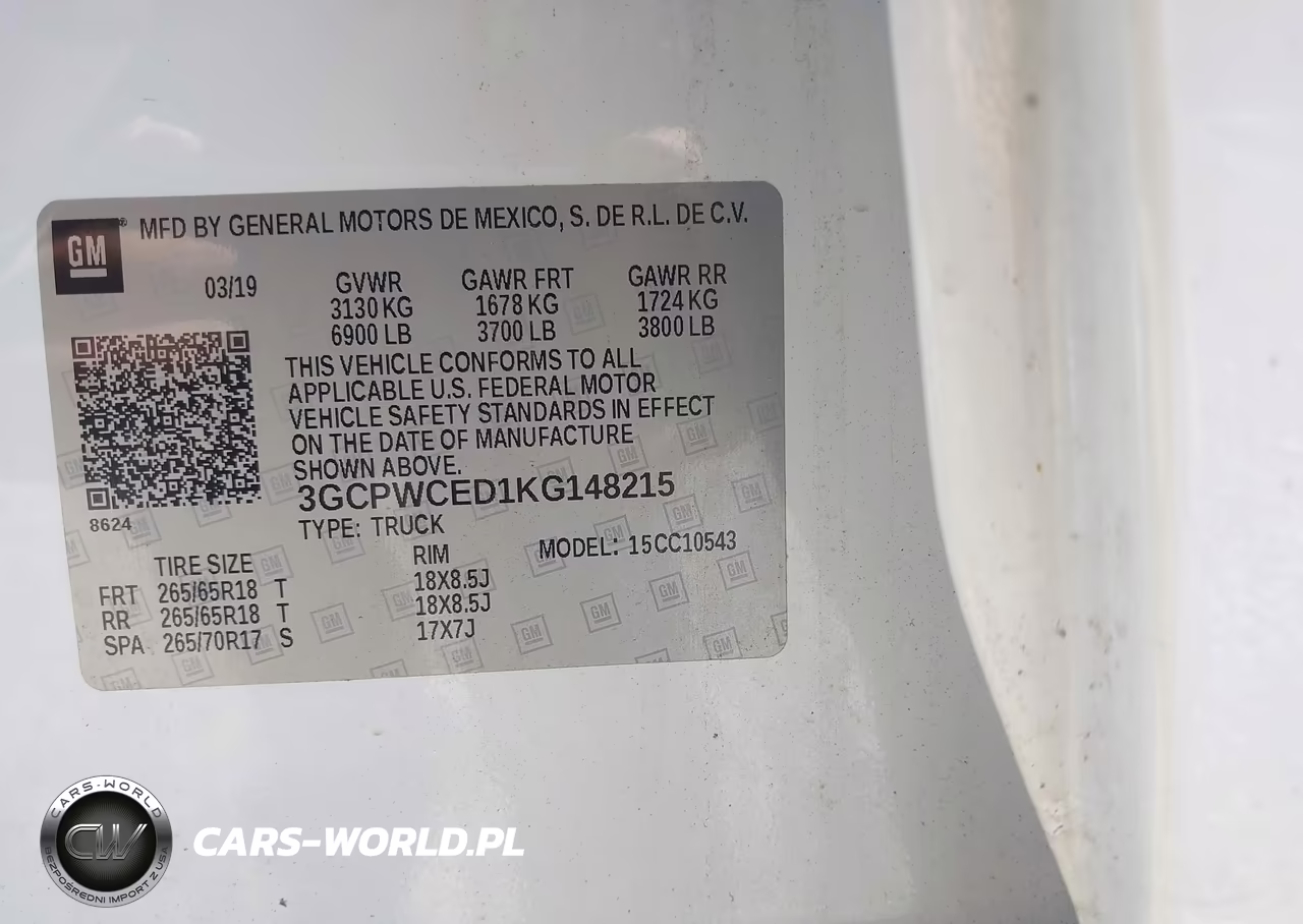 2019 Chevrolet Silverado 1500 Lt VIN:3GCPWCED1KG148215 - 9