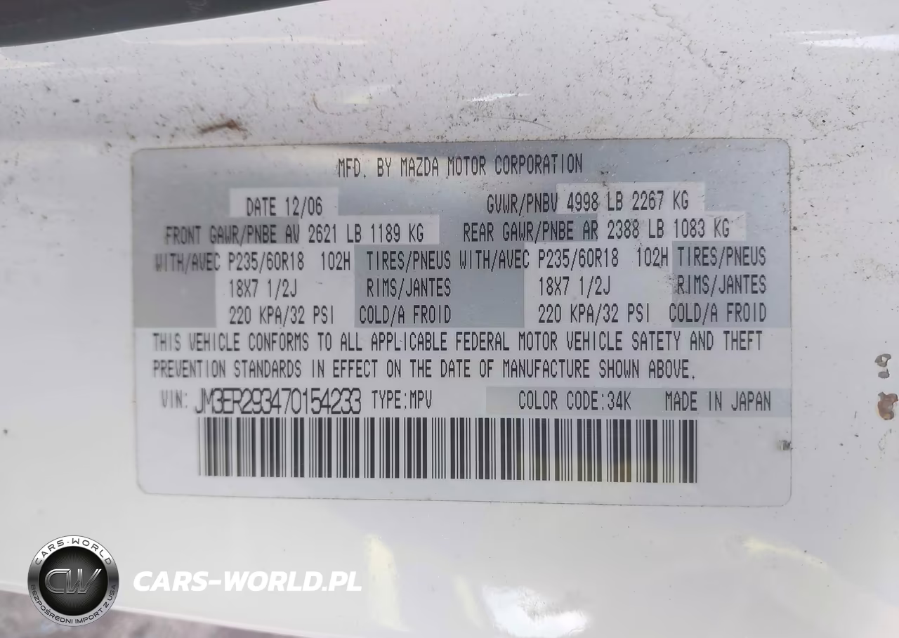 2007 Mazda Cx-7 Grand Touring VIN:JM3ER293470154233 - 9