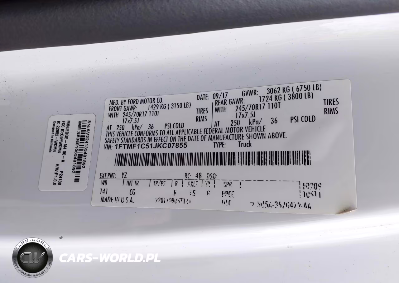 2018 Ford F-150 Xl VIN:1FTMF1C51JKC07855 - 9