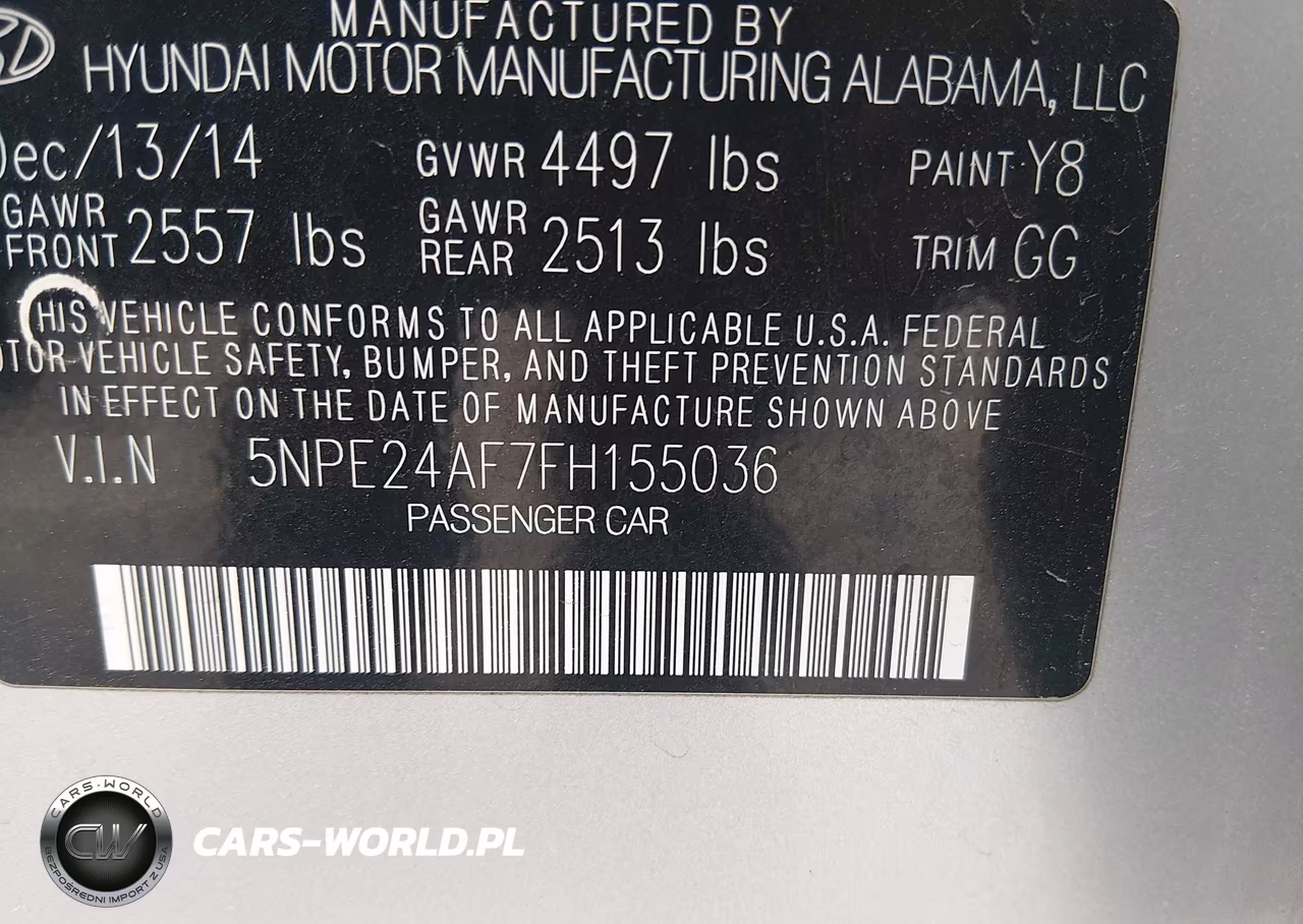 2015 Hyundai Sonata Se VIN:5NPE24AF7FH155036 - 9