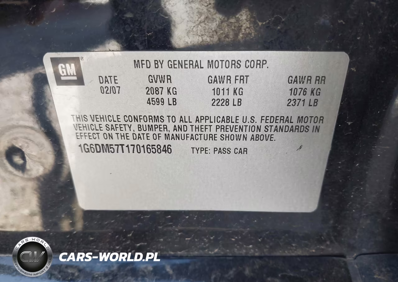 2007 Cadillac Cts Standard VIN:1G6DM57T170165846 - 9