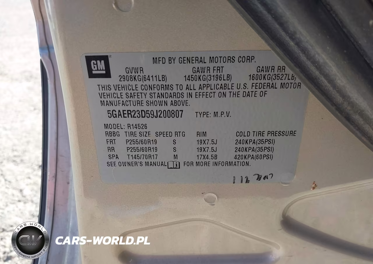 2009 Buick Enclave Cxl VIN:5GAER23D59J200807 - 9