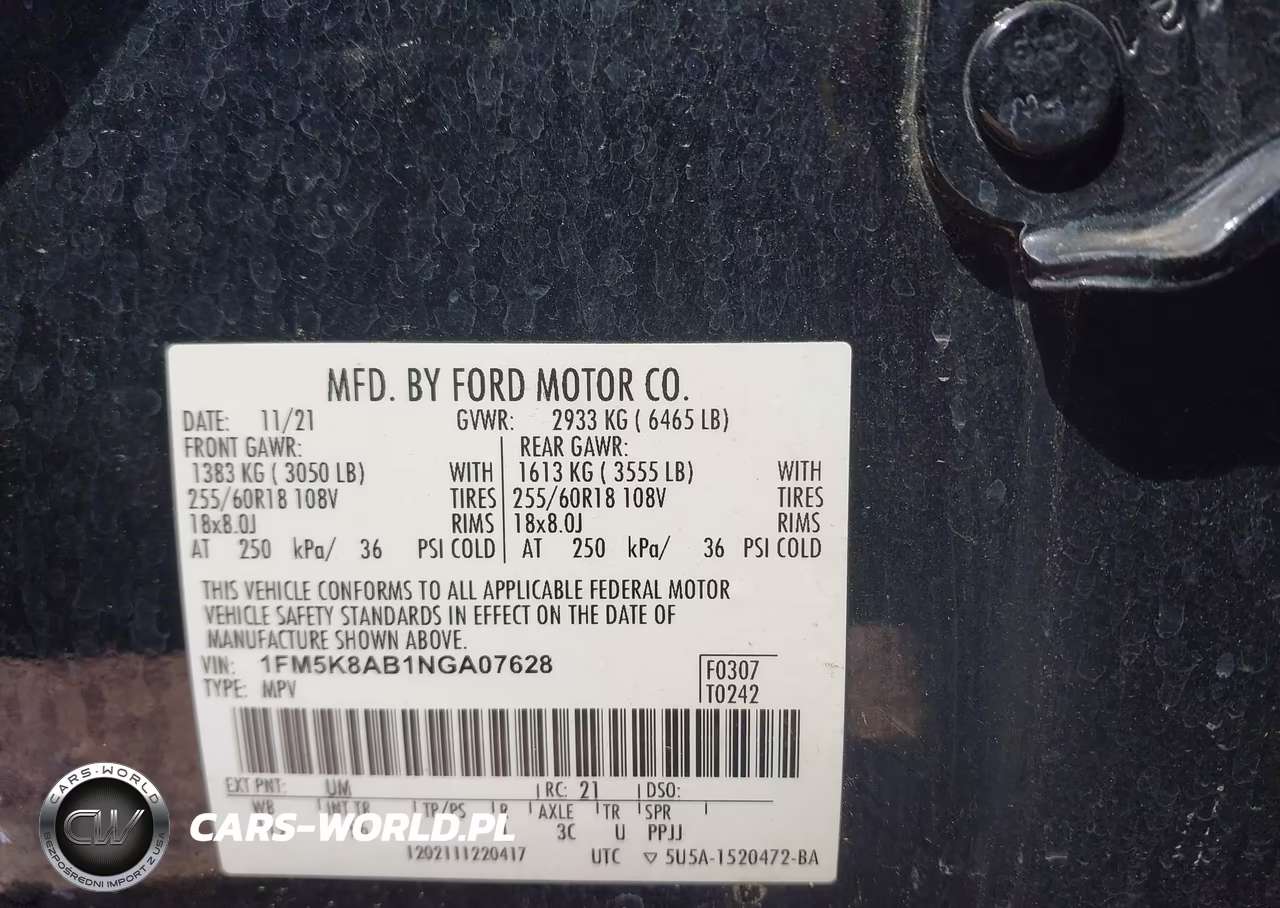 2022 Ford Police Interceptor Utility VIN:1FM5K8AB1NGA07628 - 9