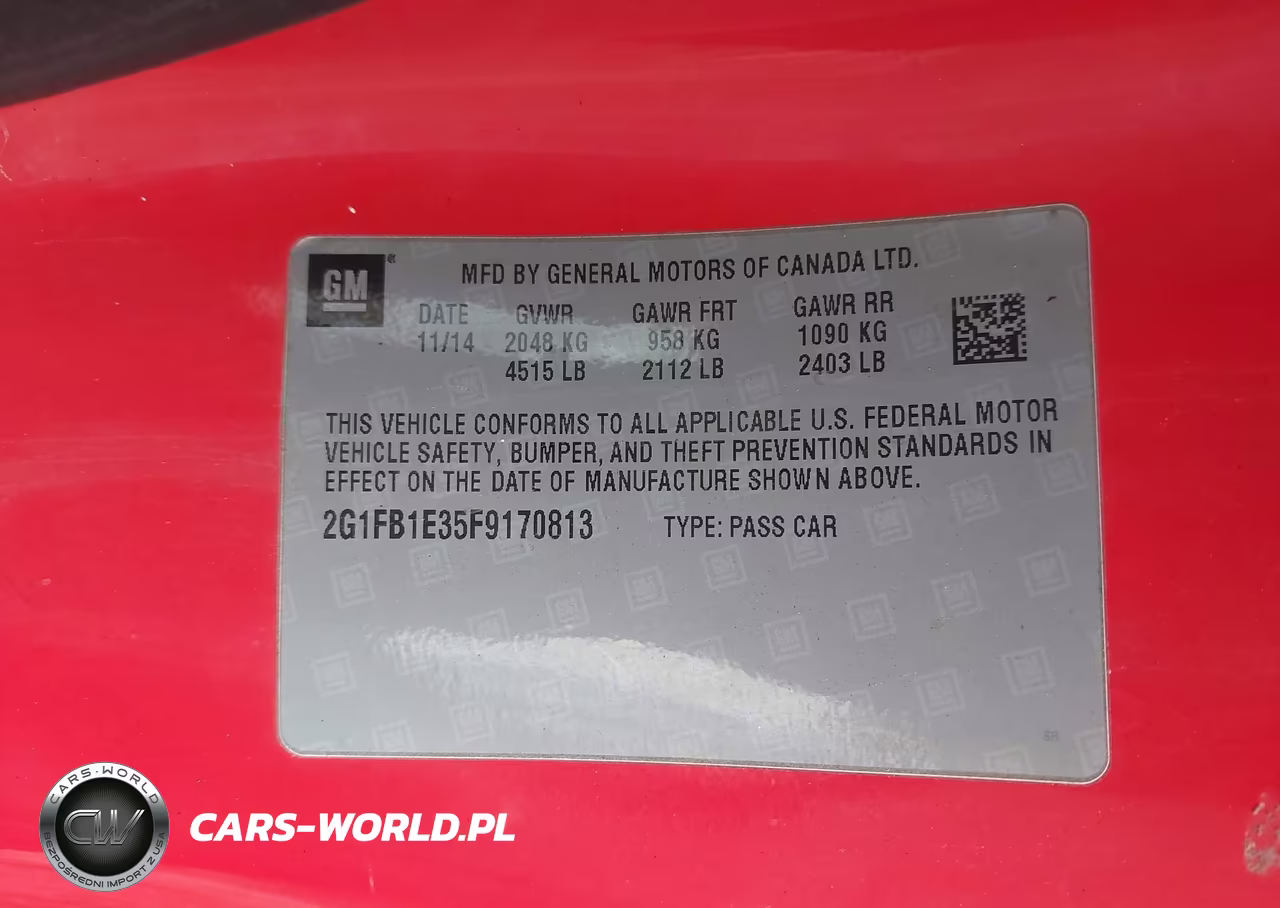 2015 Chevrolet Camaro 2Ls VIN:2G1FB1E35F9170813 - 9