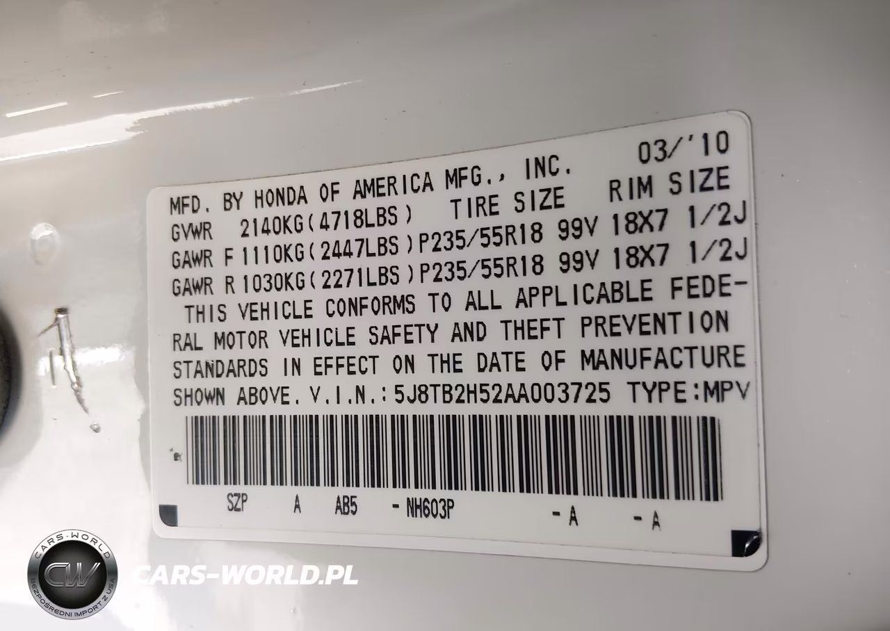 2010 Acura Rdx Technology VIN:5J8TB2H52AA003725 - 9
