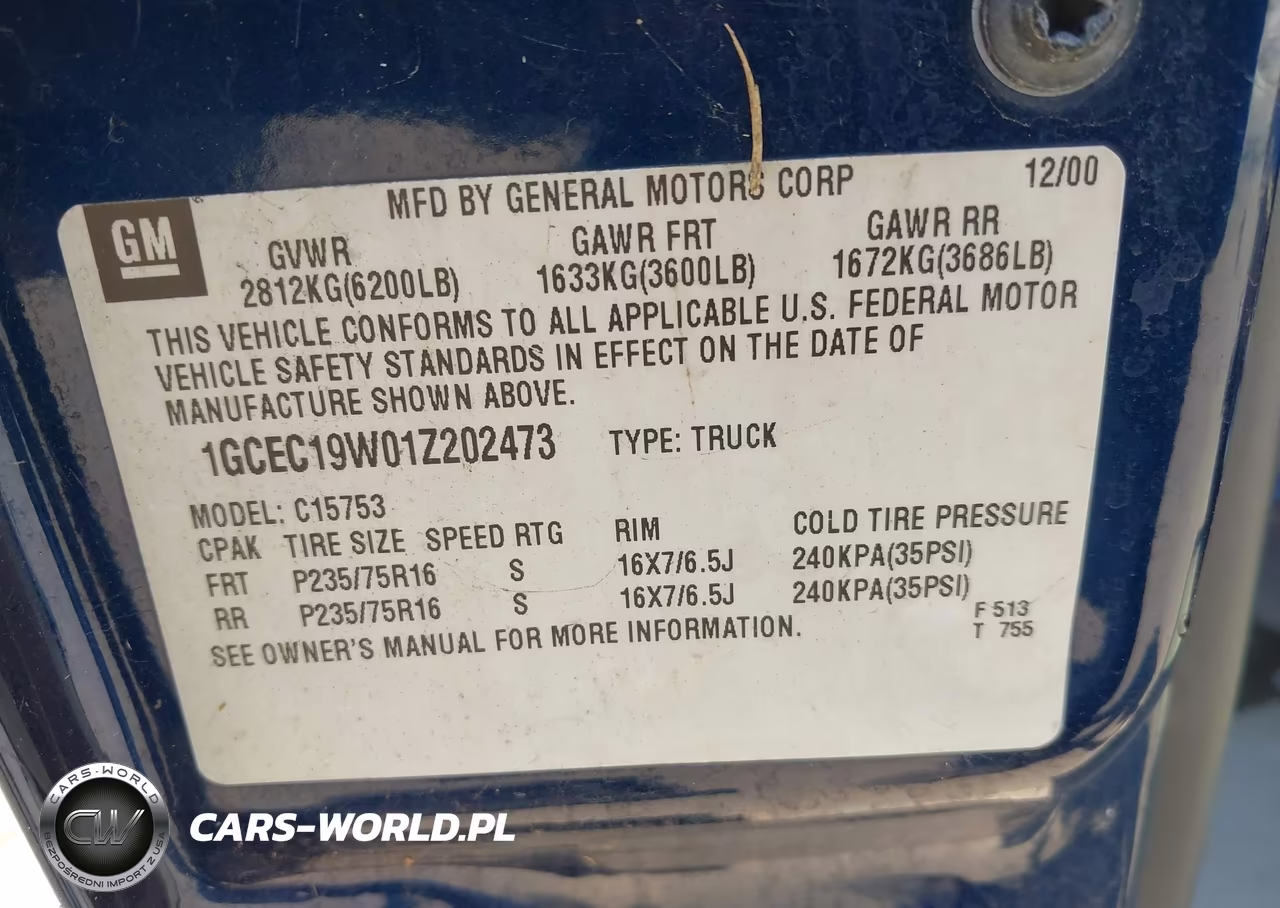 2001 Chevrolet Silverado 1500 Ls VIN:1GCEC19W01Z202473 - 9