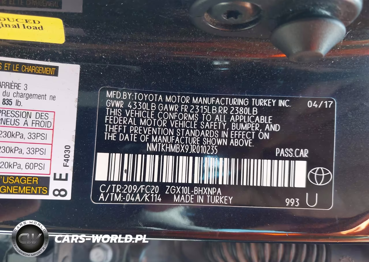 2018 Toyota C-Hr Xle VIN:NMTKHMBX9JR010235 - 9