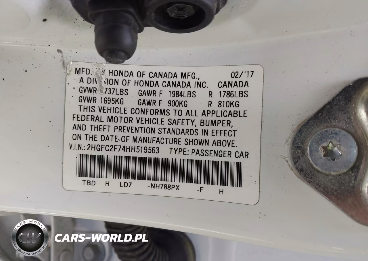 2017 Honda Civic Ex VIN:2HGFC2F74HH519563 - 9