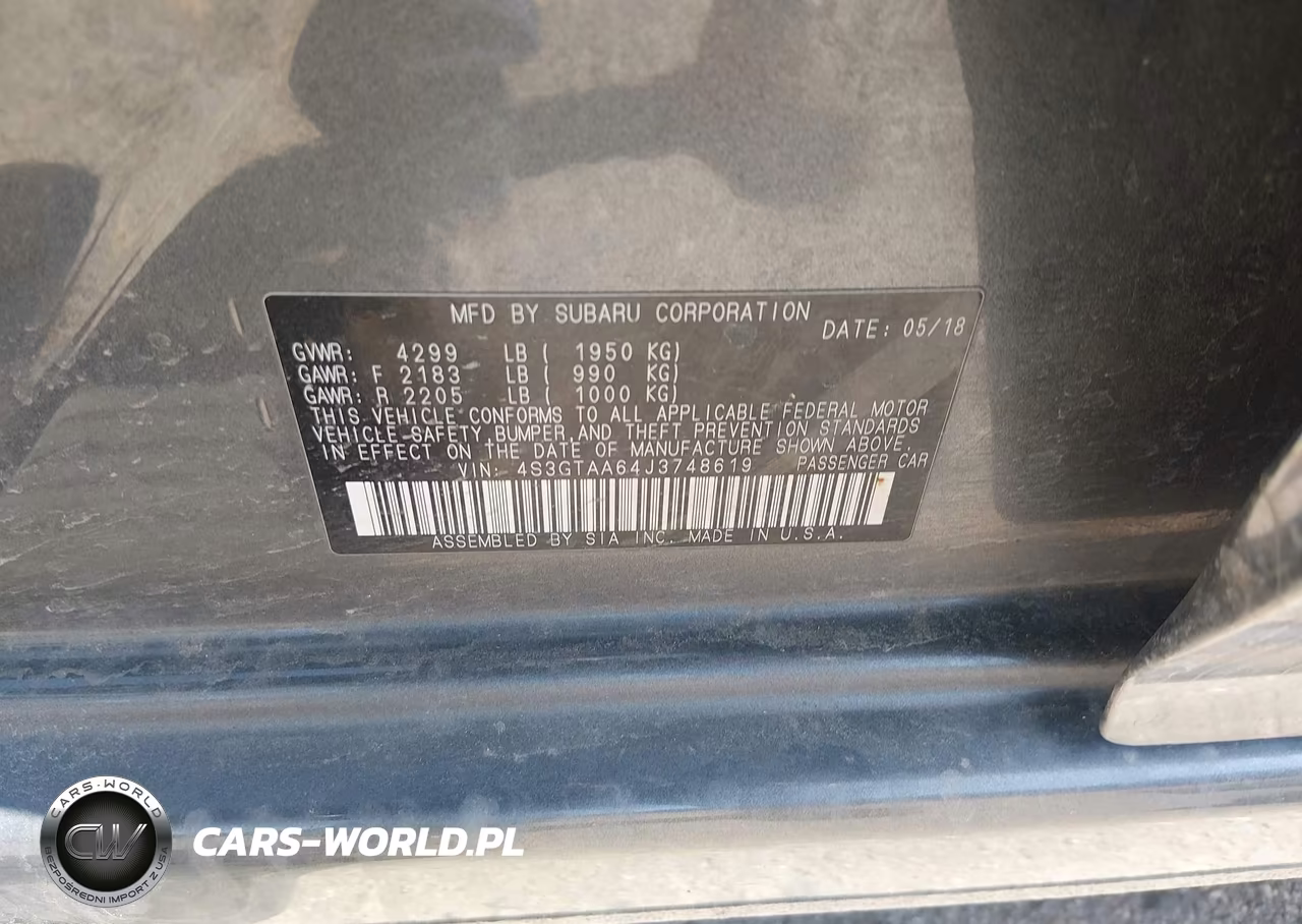 2018 Subaru Impreza 2.0I VIN:4S3GTAA64J3748619 - 9