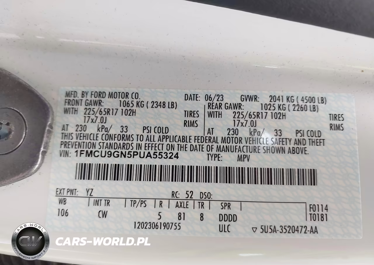 2023 Ford Escape Active VIN:1FMCU9GN5PUA55324 - 9