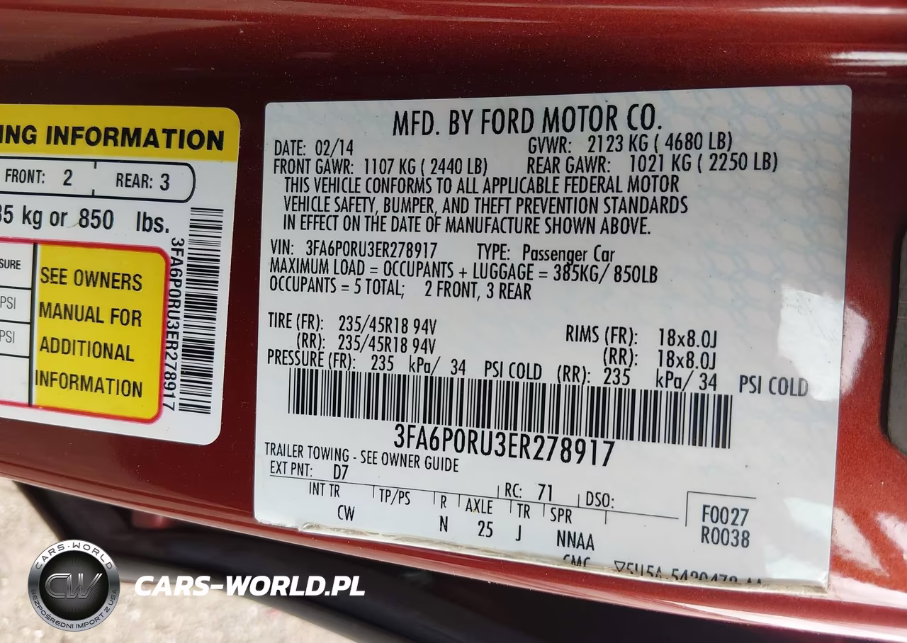 2014 Ford Fusion Hybrid Titanium VIN:3FA6P0RU3ER278917 - 9