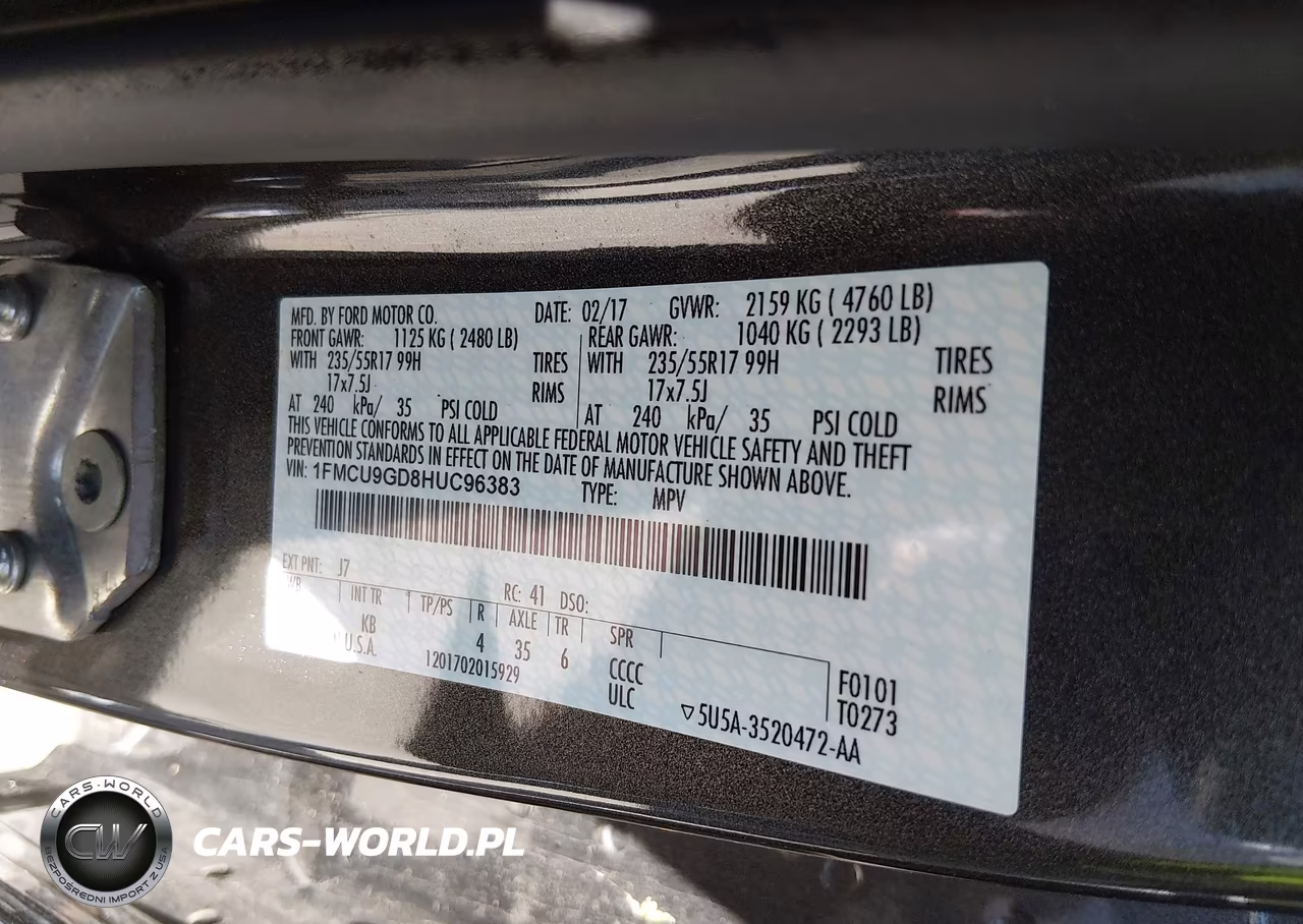 2017 Ford Escape Se VIN:1FMCU9GD8HUC96383 - 9