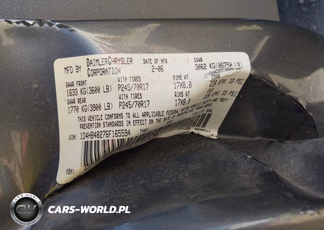 2006 Dodge Durango Slt VIN:1D4HB48276F165594 - 9