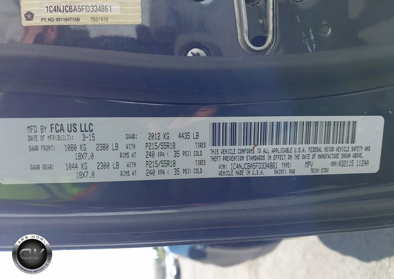 2015 Jeep Compass Altitude Edition VIN:1C4NJCBA5FD334861 - 9