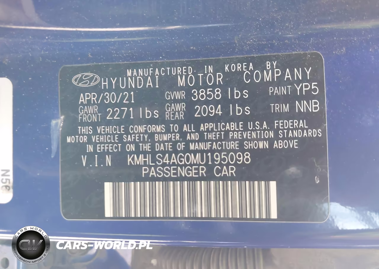 2021 Hyundai Elantra Sel VIN:KMHLS4AG0MU195098 - 9