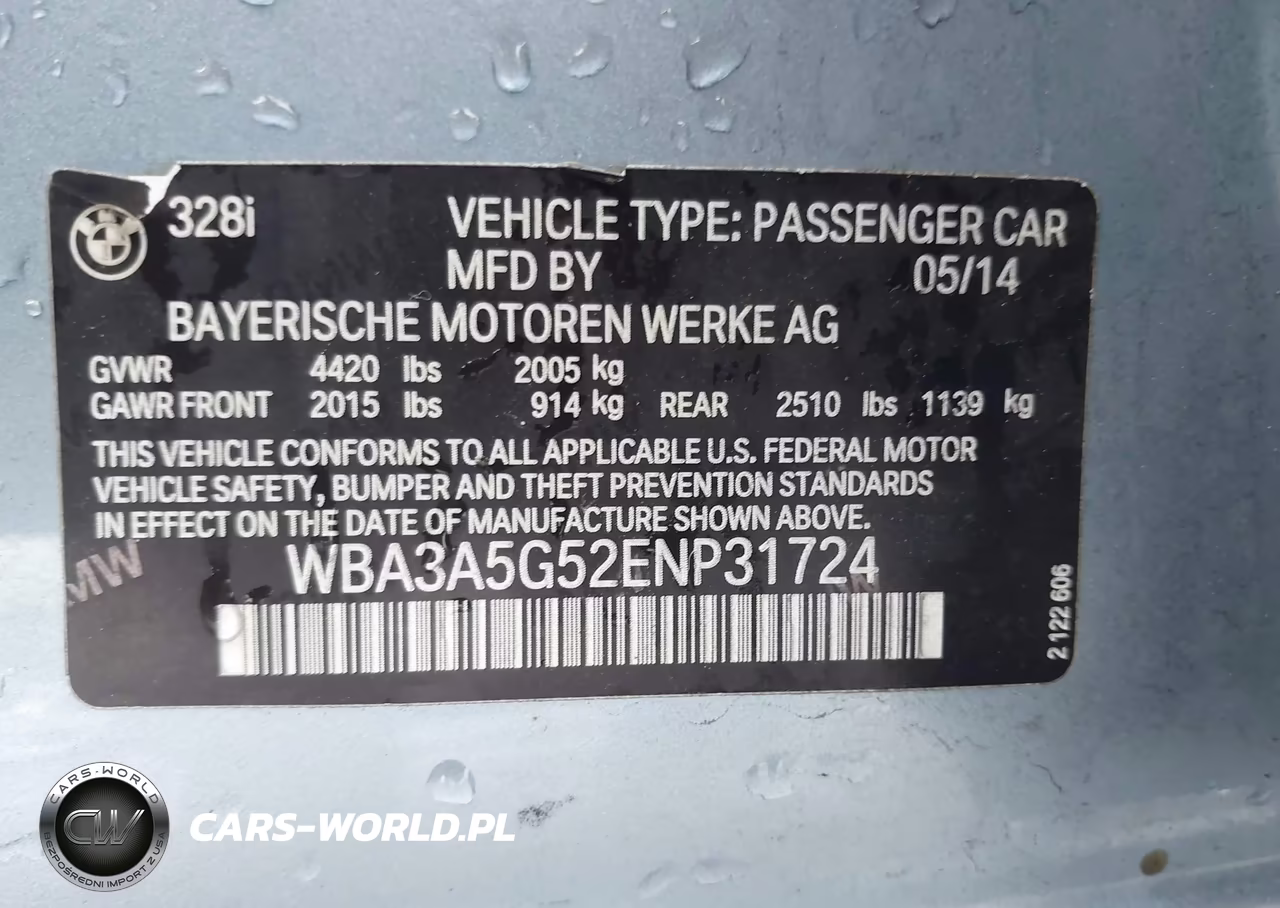 2014 BMW 328I VIN:WBA3A5G52ENP31724 - 9