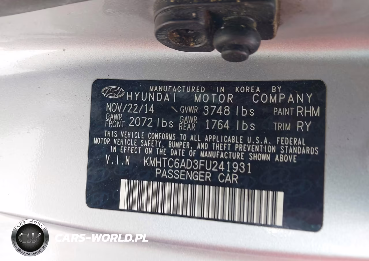 2015 Hyundai Veloster VIN:KMHTC6AD3FU241931 - 9
