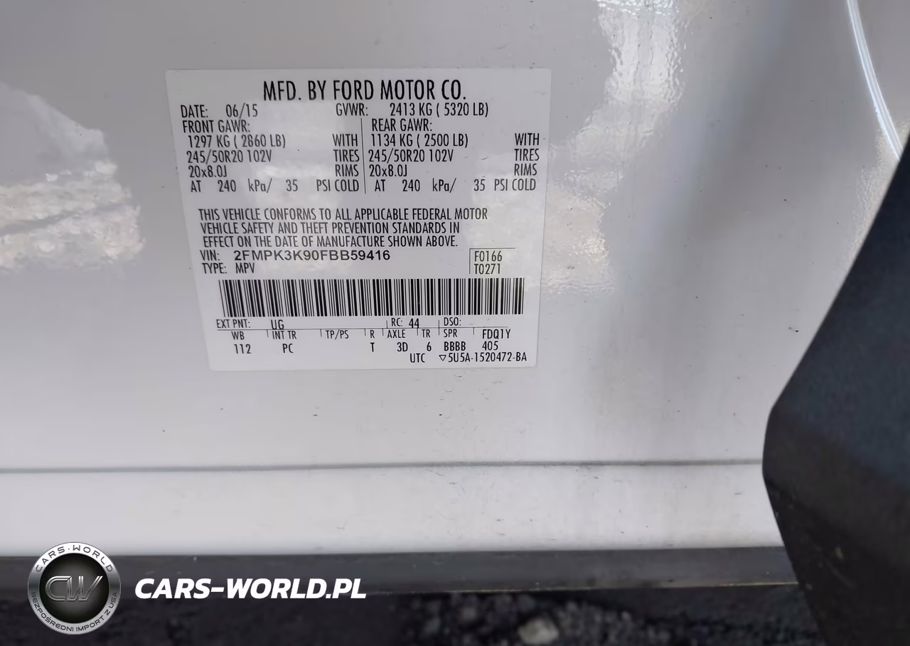 2015 Ford Edge Titanium VIN:2FMPK3K90FBB59416 - 9