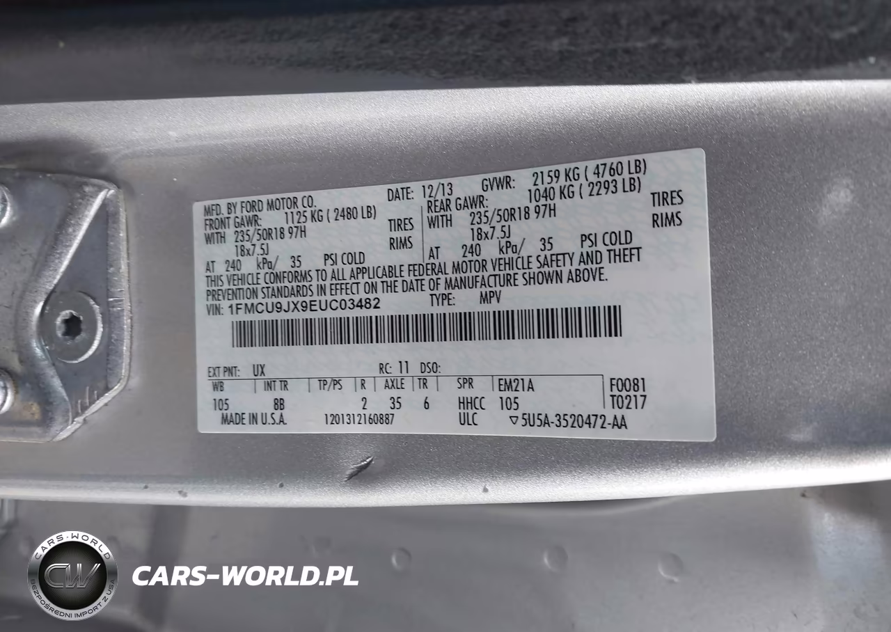 2014 Ford Escape Titanium VIN:1FMCU9JX9EUC03482 - 9
