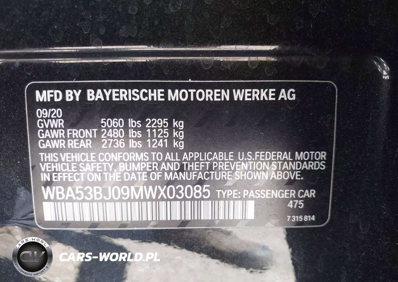 2021 BMW 540I VIN:WBA53BJ09MWX03085 - 9