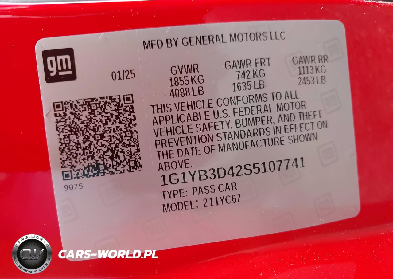 2025 Chevrolet Corvette Stingray Rwd 2Lt VIN:1G1YB3D42S5107741 - 9
