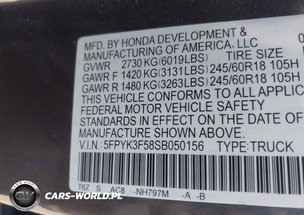 2025 Honda Ridgeline Rtl VIN:5FPYK3F58SB050156 - 9