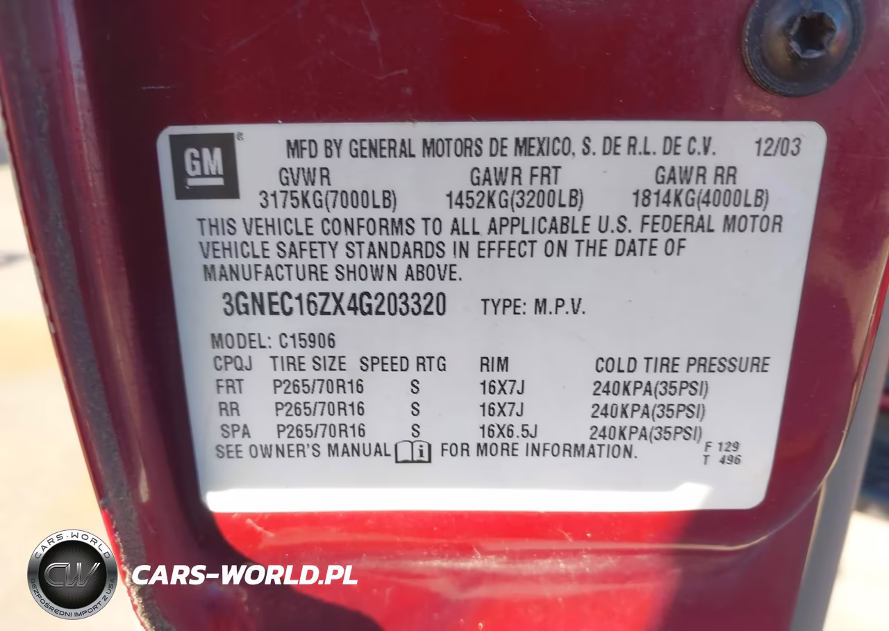2004 Chevrolet Suburban 1500 Lt VIN:3GNEC16ZX4G203320 - 9