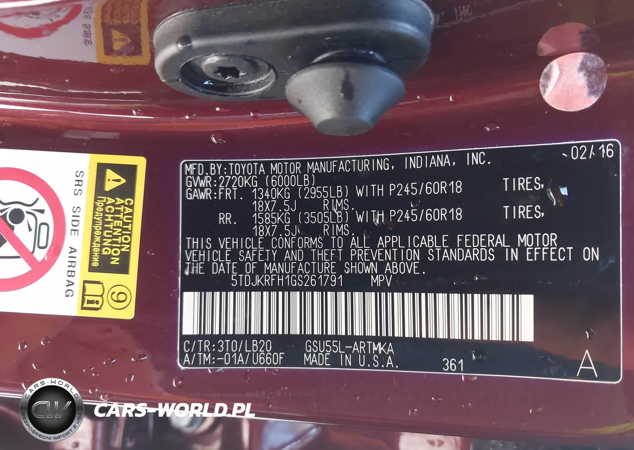 2016 Toyota Highlander Xle V6 VIN:5TDJKRFH1GS261791 - 9