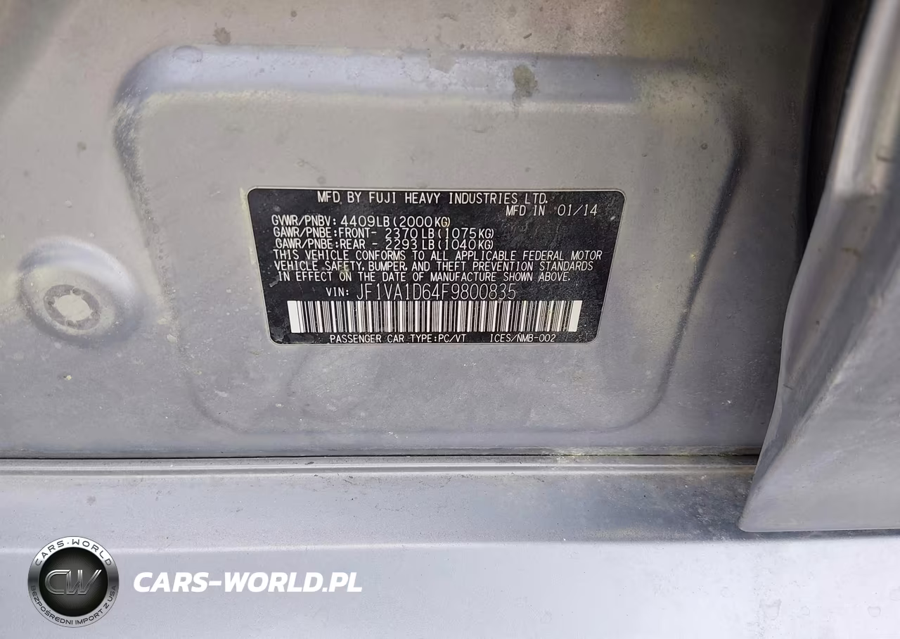 2015 Subaru Wrx Premium VIN:JF1VA1D64F9800835 - 9
