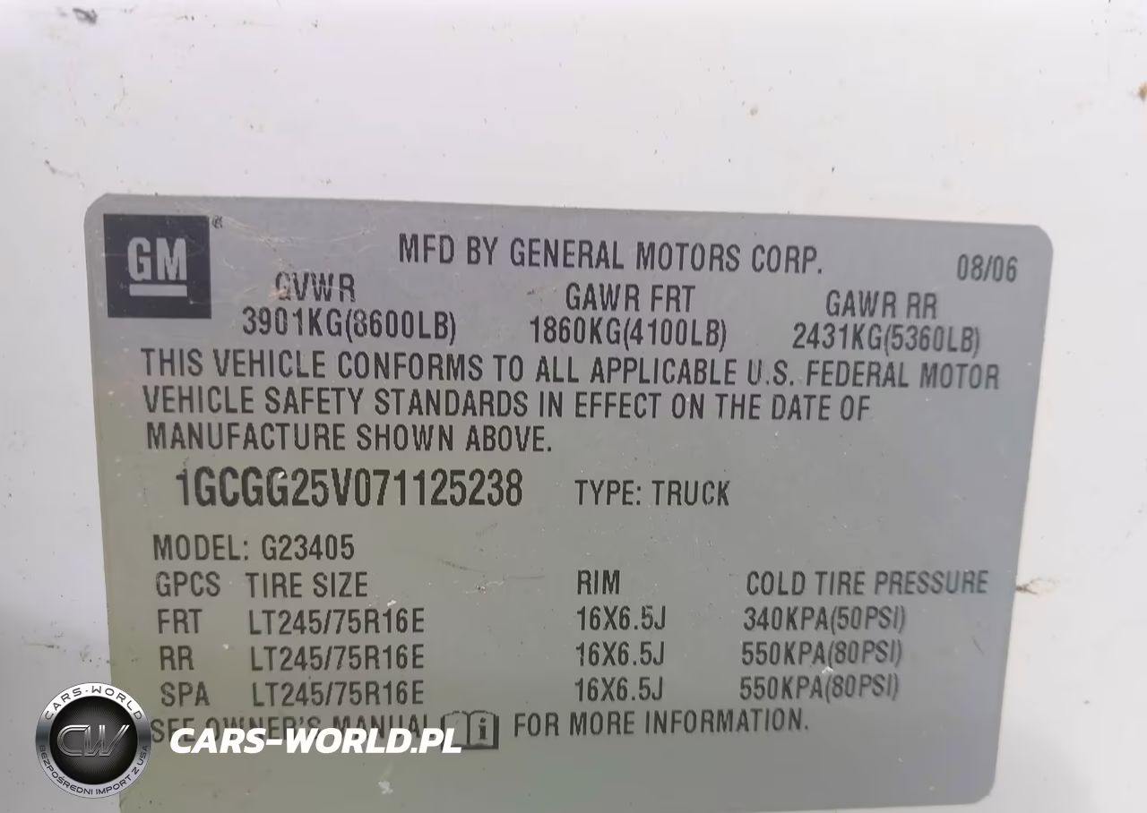 2007 Chevrolet Express Work Van VIN:1GCGG25V071125238 - 9