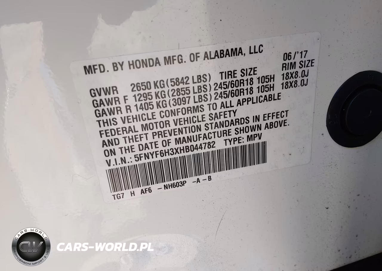 2017 Honda Pilot Ex VIN:5FNYF6H3XHB044782 - 9