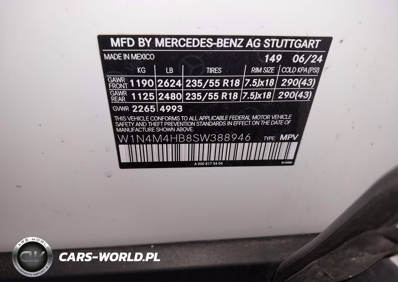 2025 Mercedes-Benz Glb 250 4Matic VIN:W1N4M4HB8SW388946 - 9