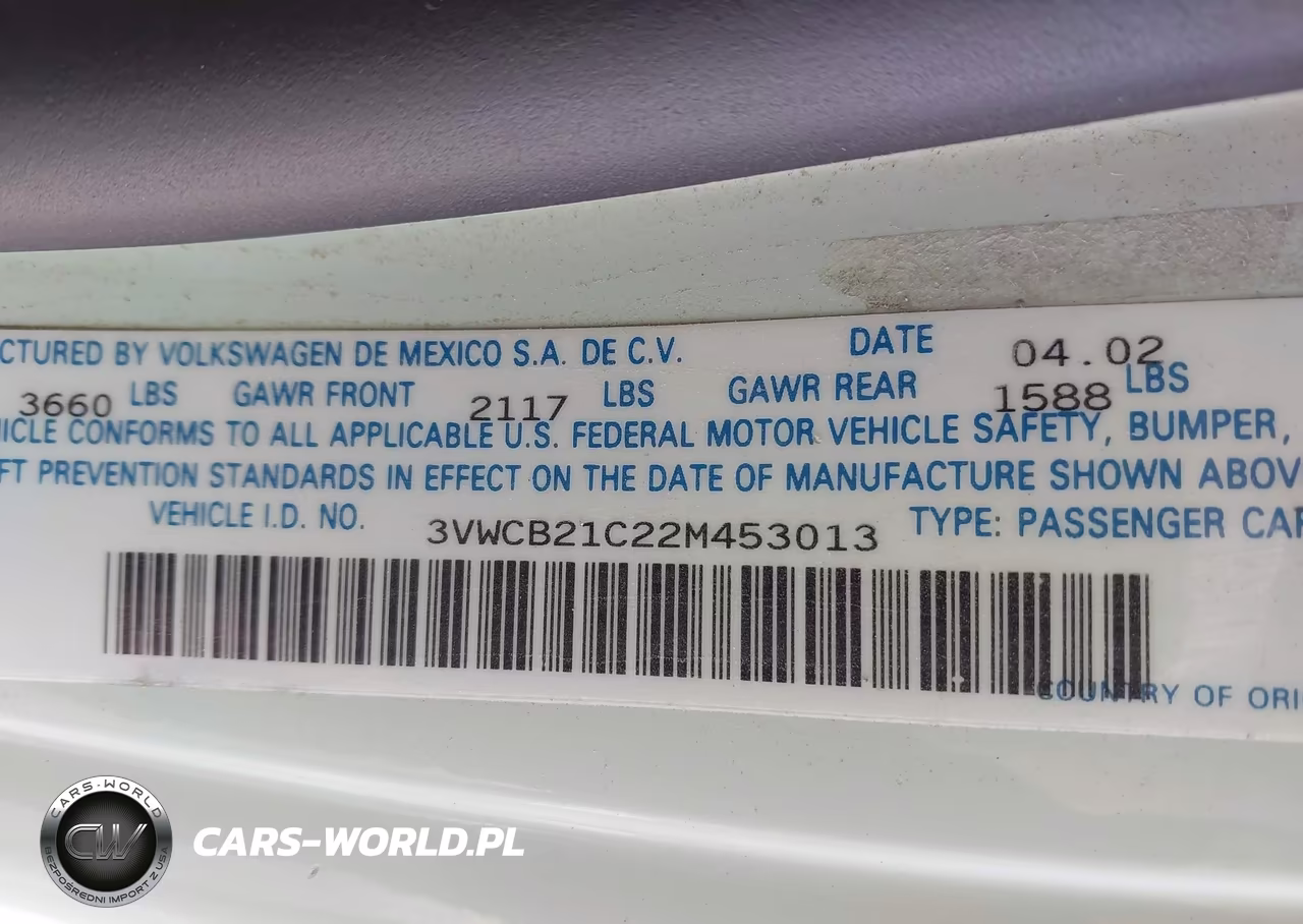 2002 Volkswagen New Beetle Gls VIN:3VWCB21C22M453013 - 9