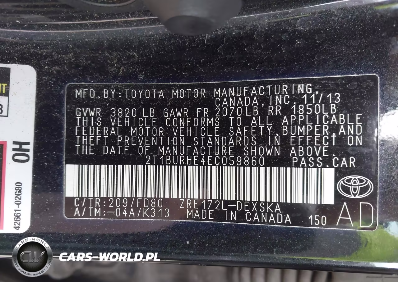 2014 Toyota Corolla S Plus VIN:2T1BURHE4EC059860 - 9
