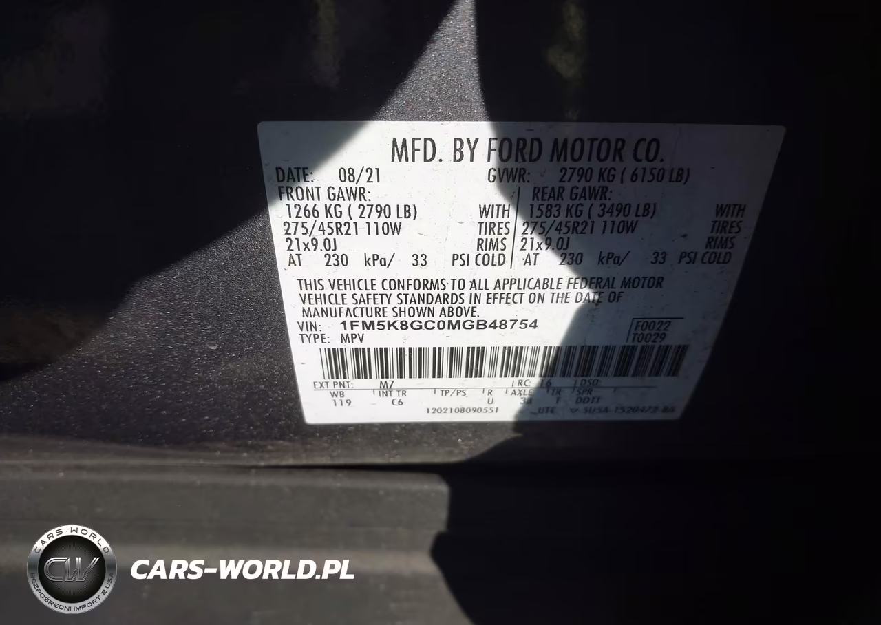 2021 Ford Explorer St VIN:1FM5K8GC0MGB48754 - 9