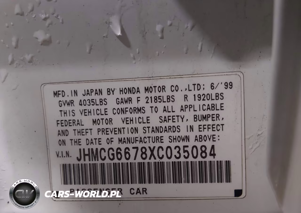 1999 Honda Accord Ex VIN:JHMCG6678XC035084 - 9
