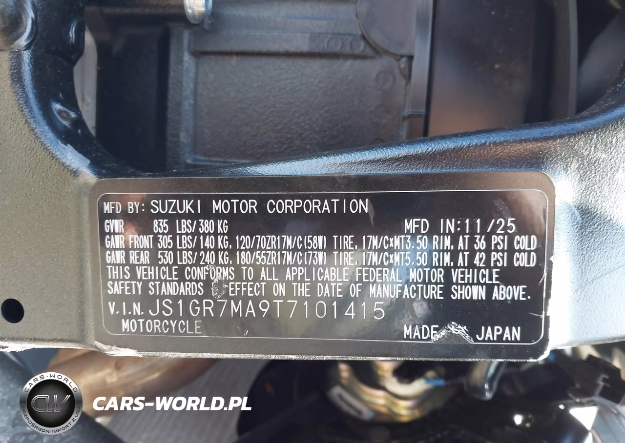 2026 Suzuki Gsx-R750 VIN:JS1GR7MA9T7101415 - 10