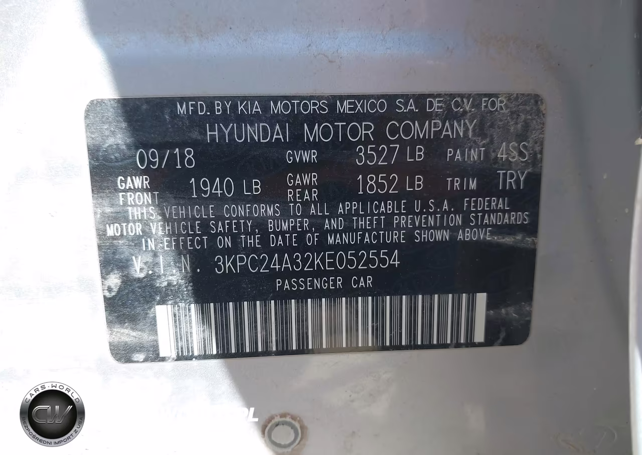 2019 Hyundai Accent Se VIN:3KPC24A32KE052554 - 9