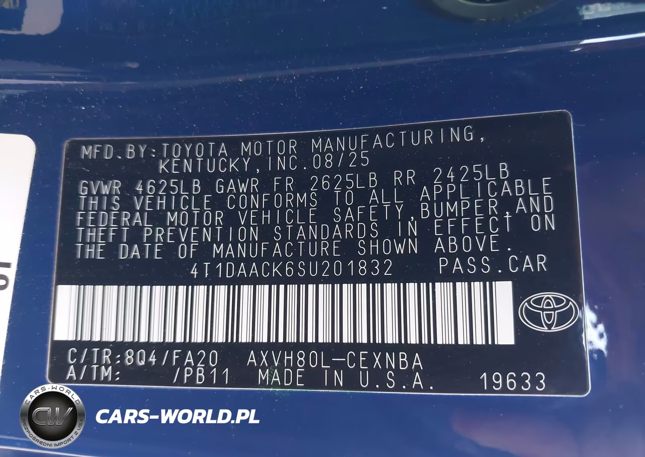 2025 Toyota Camry Le VIN:4T1DAACK6SU201832 - 9