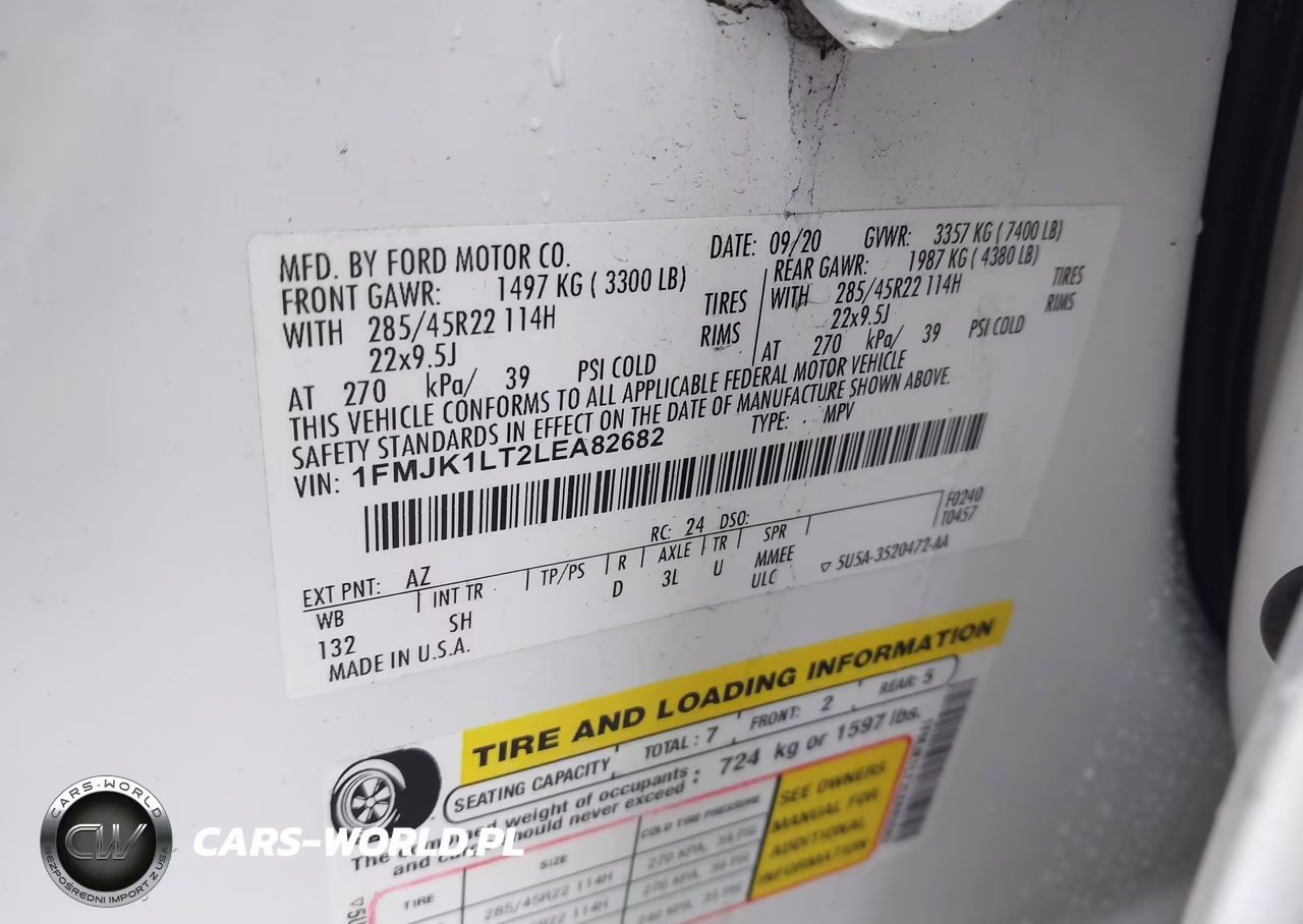 2020 Ford Expedition Platinum Max VIN:1FMJK1LT2LEA82682 - 9