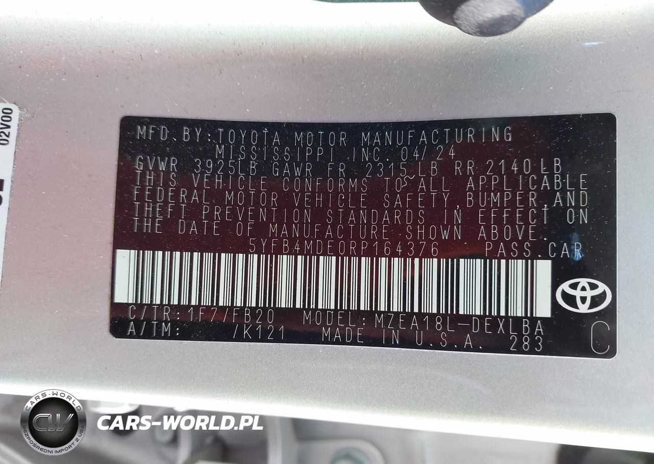 2024 Toyota Corolla Le VIN:5YFB4MDE0RP164376 - 9