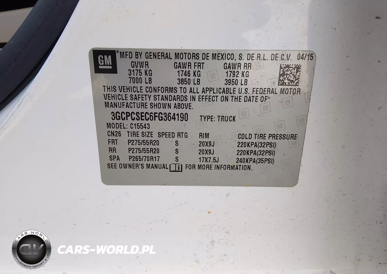 2015 Chevrolet Silverado 1500 2Lz VIN:3GCPCSEC6FG364190 - 9