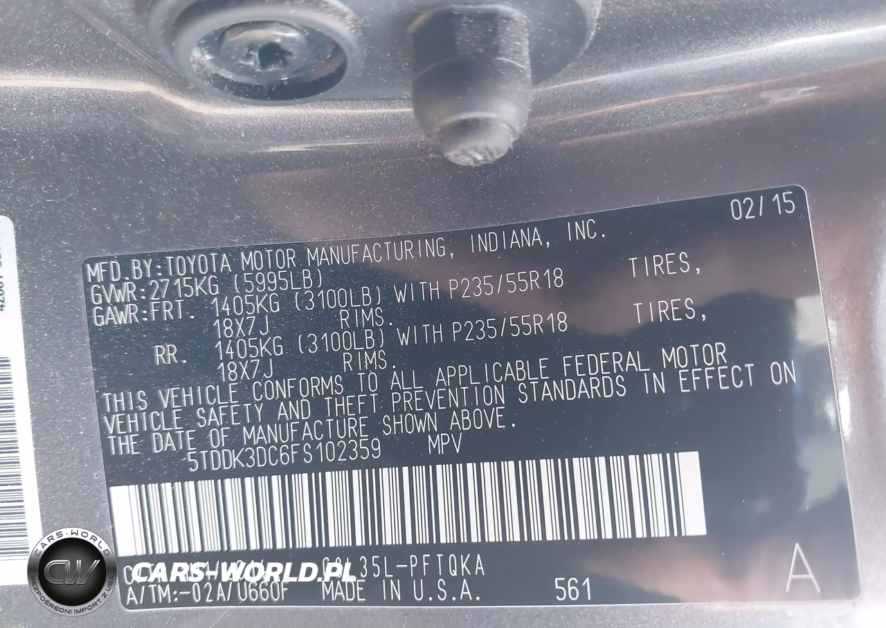 2015 Toyota Sienna Xle 7 Passenger VIN:5TDDK3DC6FS102359 - 9