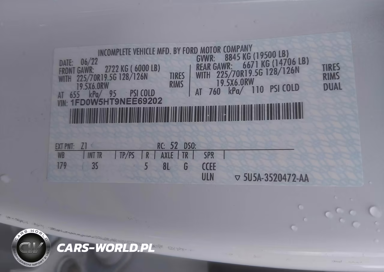 2022 Ford F-550 Chassis Xlt VIN:1FD0W5HT9NEE69202 - 9