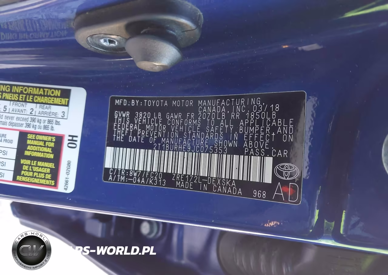 2018 Toyota Corolla Se VIN:2T1BURHE9JC075353 - 9